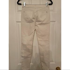 Zara white skinny jeans with zippers